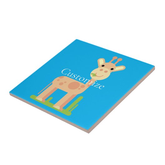 Niedliche Giraffe Munching Thunder_Cove Fliese (Seite)