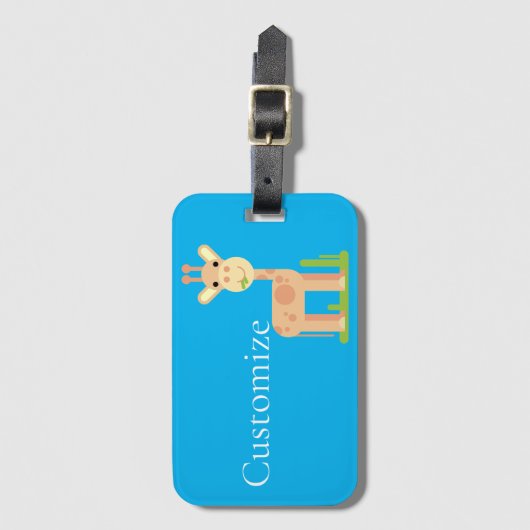 Niedliche Giraffe Munching Thunder_Cove Gepäckanhänger (Vorderseite Vertikal)