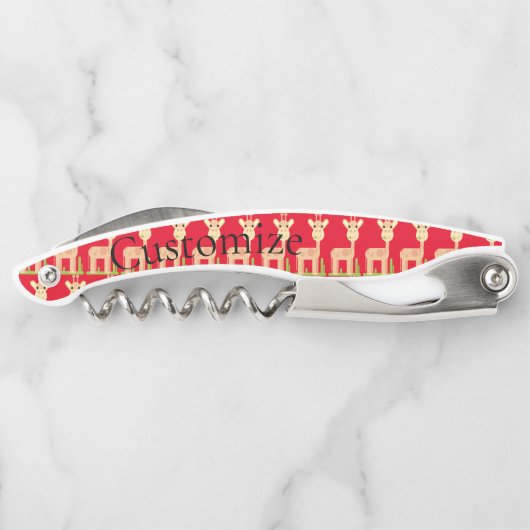 Niedliche Giraffe Munching Thunder_Cove Kellnermesser (Rückseite)