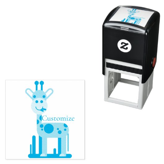 Niedliche Giraffe Munching Thunder_Cove Permastempel (Beispiel)