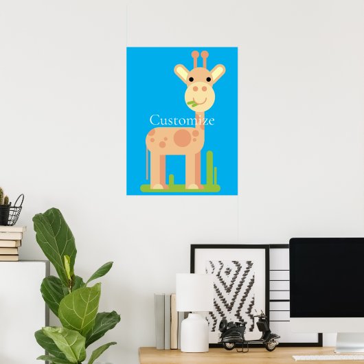 Niedliche Giraffe Munching Thunder_Cove Poster (Heimbüro)