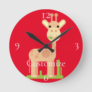 Niedliche Giraffe Munching Thunder_Cove Runde Wanduhr