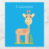 Niedliche Giraffe Munching Thunder_Cove Weinetikett (Einzelnes Label)