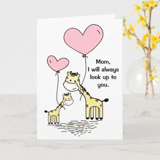 Niedliche Giraffe-Muttertagskarte Karte (Gelbe Blume)