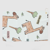 Niedliche Giraffe Nahtloses Muster Golfhandtuch (Horizontal)