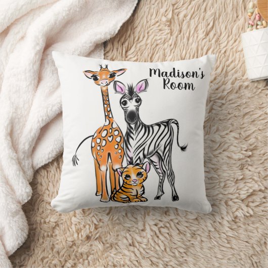 Niedliche Giraffe niedlich Zebra niedlich Tiger ze Kissen (Decke)