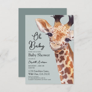 Niedliche Giraffe Oh Baby Dusche Einladung