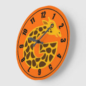 Niedliche Giraffe Orange Clock Große Wanduhr (Winkel)