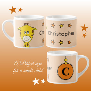 Niedliche Giraffe orange gelb mit Sternenkindern Espressotasse