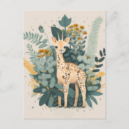 Niedliche Giraffe-Papier-Teller Postkarte