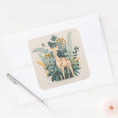 Niedliche Giraffe-Papier-Teller Quadratischer Aufkleber (Umschlag)