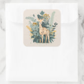 Niedliche Giraffe-Papier-Teller Quadratischer Aufkleber (Tasche)