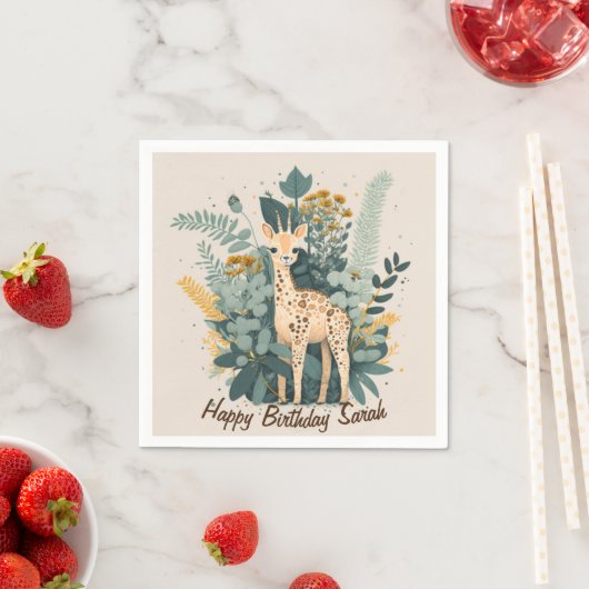 Niedliche Giraffe-Papier-Teller Serviette (Beispiel)