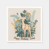 Niedliche Giraffe-Papier-Teller Serviette (Vorderseite)