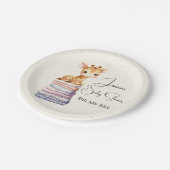 Niedliche Giraffe Pappteller (Schrägansicht)