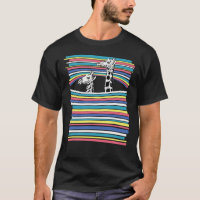 Niedliche Giraffe Pastel Rainbow Striped Classic T