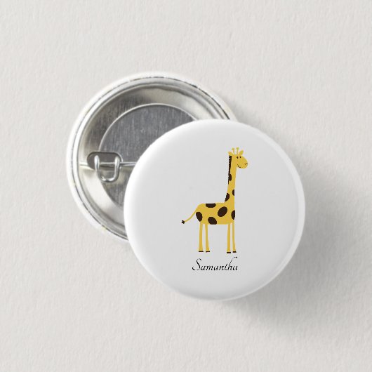 Niedliche Giraffe Personalisiert Button (Vorne & Hinten)