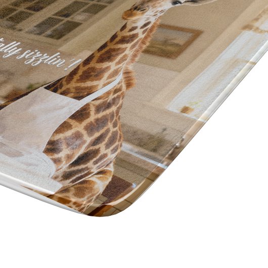 Niedliche Giraffe, Personalisierte Glasschneidepla Schneidebrett (Ecke)