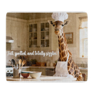 Niedliche Giraffe, Personalisierte Glasschneidepla Schneidebrett