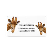 Niedliche Giraffe Personalisierter Name des Tieres Adressaufkleber (Vorne)