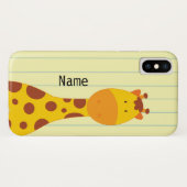 Niedliche Giraffe Personalisierter Name des Tieres Case-Mate iPhone Hülle (Rückseite (Horizontal))