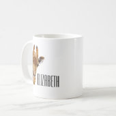 Niedliche Giraffe Personalisierter Name des Tieres Kaffeetasse (Vorderseite Links)