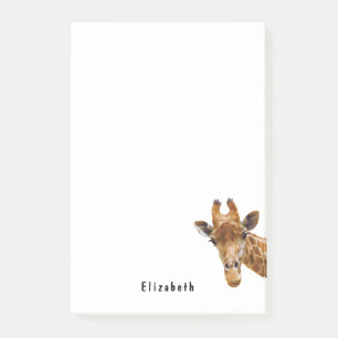Niedliche Giraffe Personalisierter Name des Tieres Post-it Klebezettel