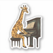 Niedliche Giraffe Piano Giraffen Musikermusik Aufkleber (Vorderseite)