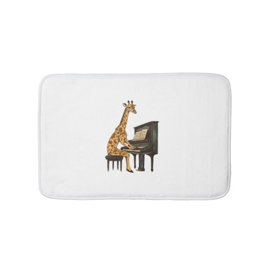 Niedliche Giraffe Piano Giraffen Musikermusik Badematte (Vorderseite)