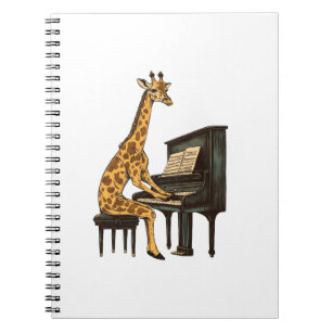 Niedliche Giraffe Piano Giraffen Musikermusik Notizblock
