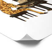 Niedliche Giraffe Piano Giraffen Musikermusik Poster (Ecke)