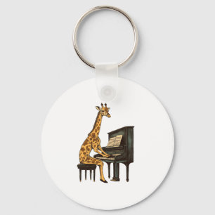 Niedliche Giraffe Piano Giraffen Musikermusik Schlüsselanhänger