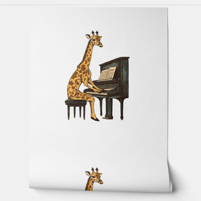 Niedliche Giraffe Piano Giraffen Musikermusik Tapete (Abrollen)
