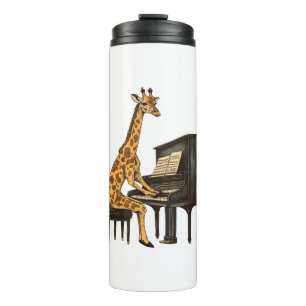 Niedliche Giraffe Piano Giraffen Musikermusik Thermosbecher