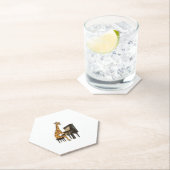 Niedliche Giraffe Piano Giraffen Musikermusik Untersetzer (Vor Ort)