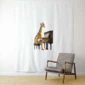Niedliche Giraffe Piano Giraffen Musikermusik Wandteppich (Beispiel)