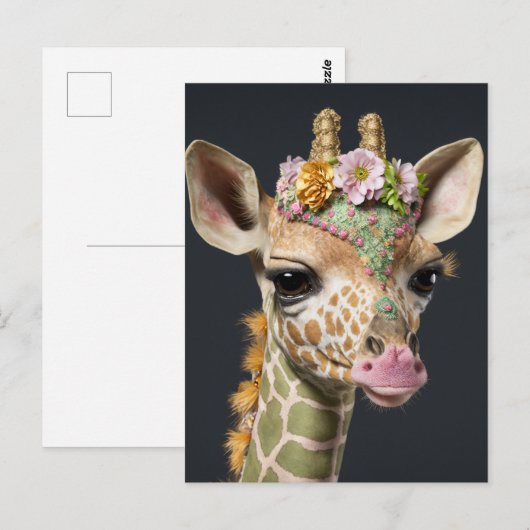 Niedliche Giraffe Postkarte (Vorne/Hinten)