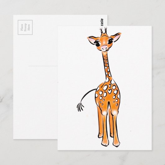 Niedliche Giraffe Postkarte (Vorne/Hinten)