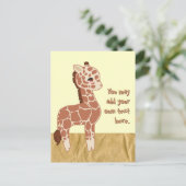 Niedliche Giraffe Postkarte (Stehend Vorderseite)