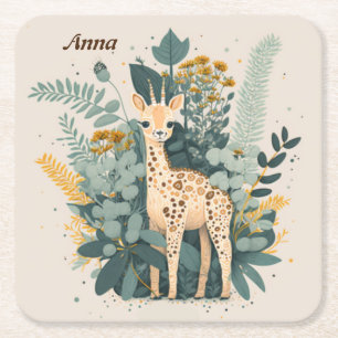 Niedliche Giraffe Rechteckiger Pappuntersetzer