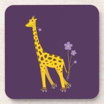 Niedliche Giraffe Roller Skaten Lila