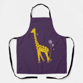 Niedliche Giraffe Roller Skaten Lila Schürze (Vorderseite)