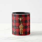 Niedliche Giraffe, Rot, Rot, Rot, kariert Tasse (Zentrum)
