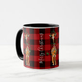 Niedliche Giraffe, Rot, Rot, Rot, kariert Tasse (Vorderseite Links)