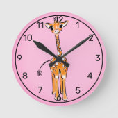 Niedliche Giraffe Runde Wanduhr (Vorderseite)