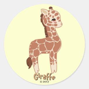 Niedliche Giraffe Runder Aufkleber