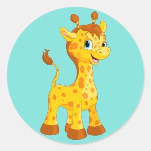 Niedliche Giraffe Runder Aufkleber
