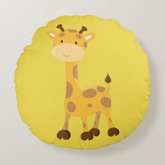 Niedliche Giraffe Rundes Kissen (Vorderseite)