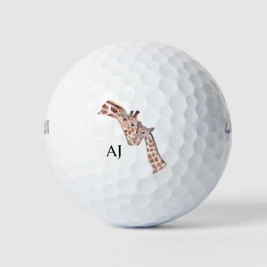 Niedliche Giraffe Safari Animal Africa Nature Mono Golfball (Vorderseite)