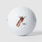 Niedliche Giraffe Safari Animal Africa Nature Mono Golfball (Vorderseite)